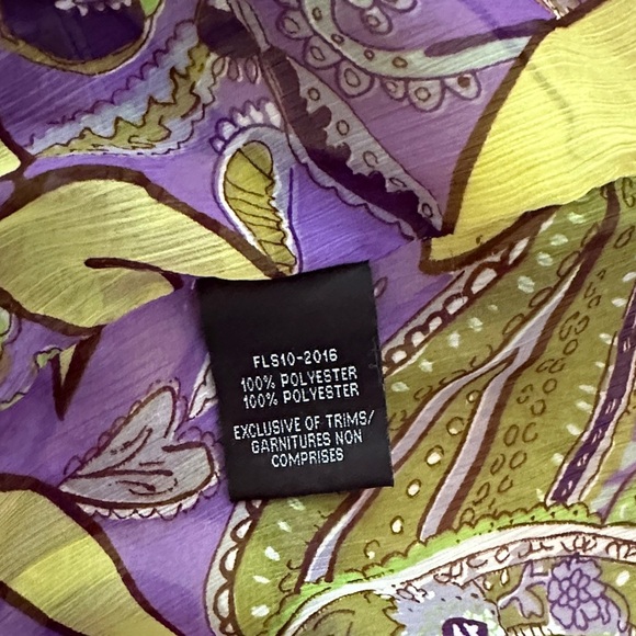 Folia Swim Sheer Beach Cover-Up Yellow and Purple Dress with Sequin Detail - Med - Picture 10 of 10